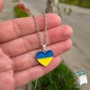 Кулон Серце України. Кольори прапор України. Колір срібло. На ланцюжку